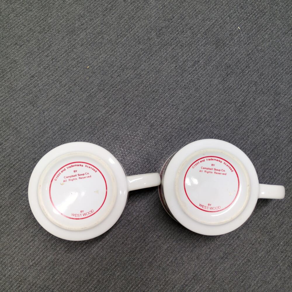 Vintage Campbell’s Soup Mugs Set of 2 Westwood 1998 Campbell's Kids 12oz Mugs - Picture 5 of 7
